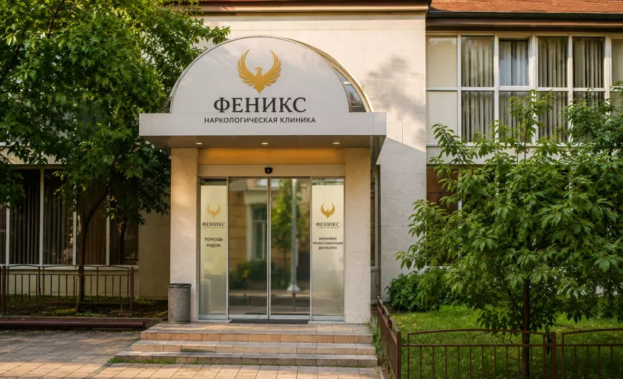 Вход в наркологическую клинику «Феникс» в Долгопрудном